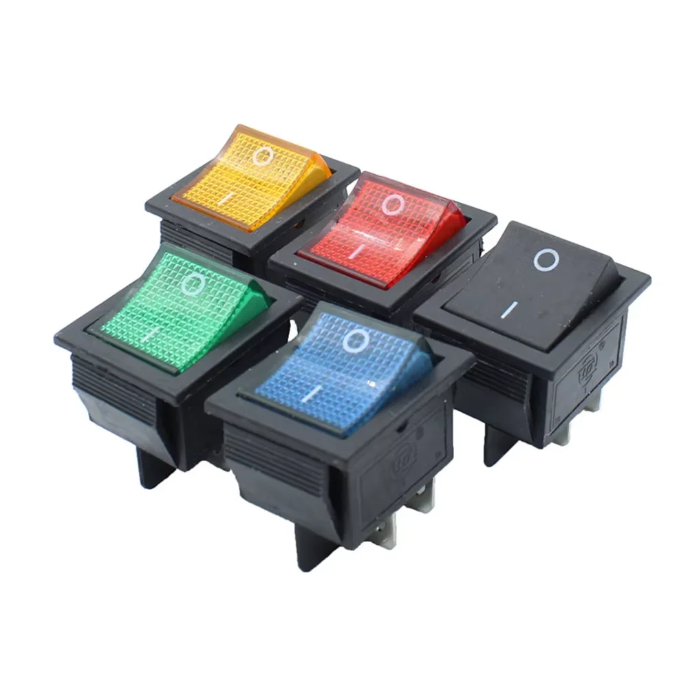 

Latching Rocker Switch Power Switch I/O 4 Pins with Light 16A 250VAC 20A 125VAC KCD4