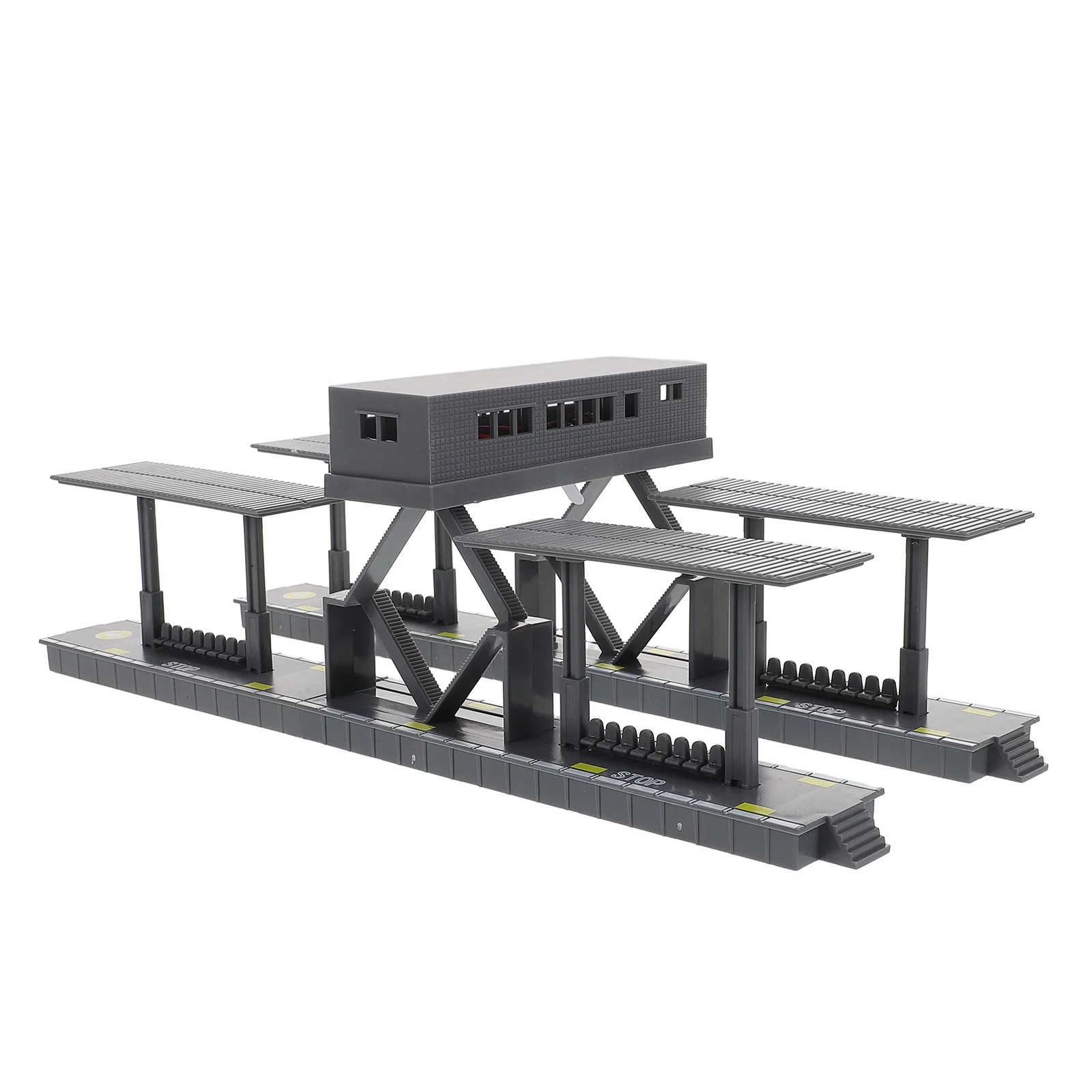 

1 set Train Platform Toys Lifelike Scenery Miniature Footbridge Compatible Assembly Kids Diy Railway Decor Plastic Diorama Model