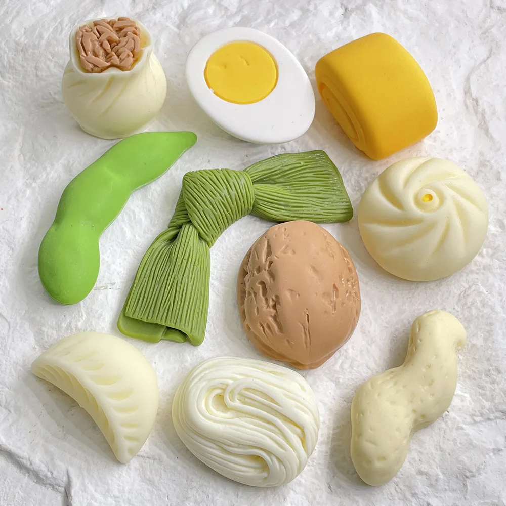 

5pcs Large steamed buns eggs food games cartoon resin jewelry accessories DIY mobile phone case cream glue handmade hairpin flat