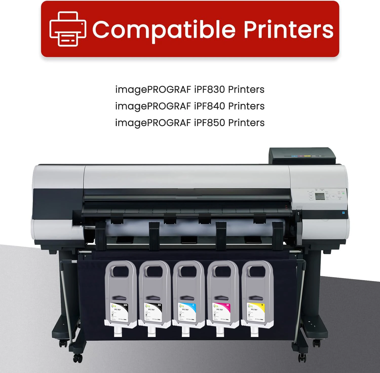 700ML Pigment Ink PFI-707 Ink Cartridge For Canon PFI-707 Replacement For Canon imagePROGRAF iPF830 iPF840 iPF850 Printer