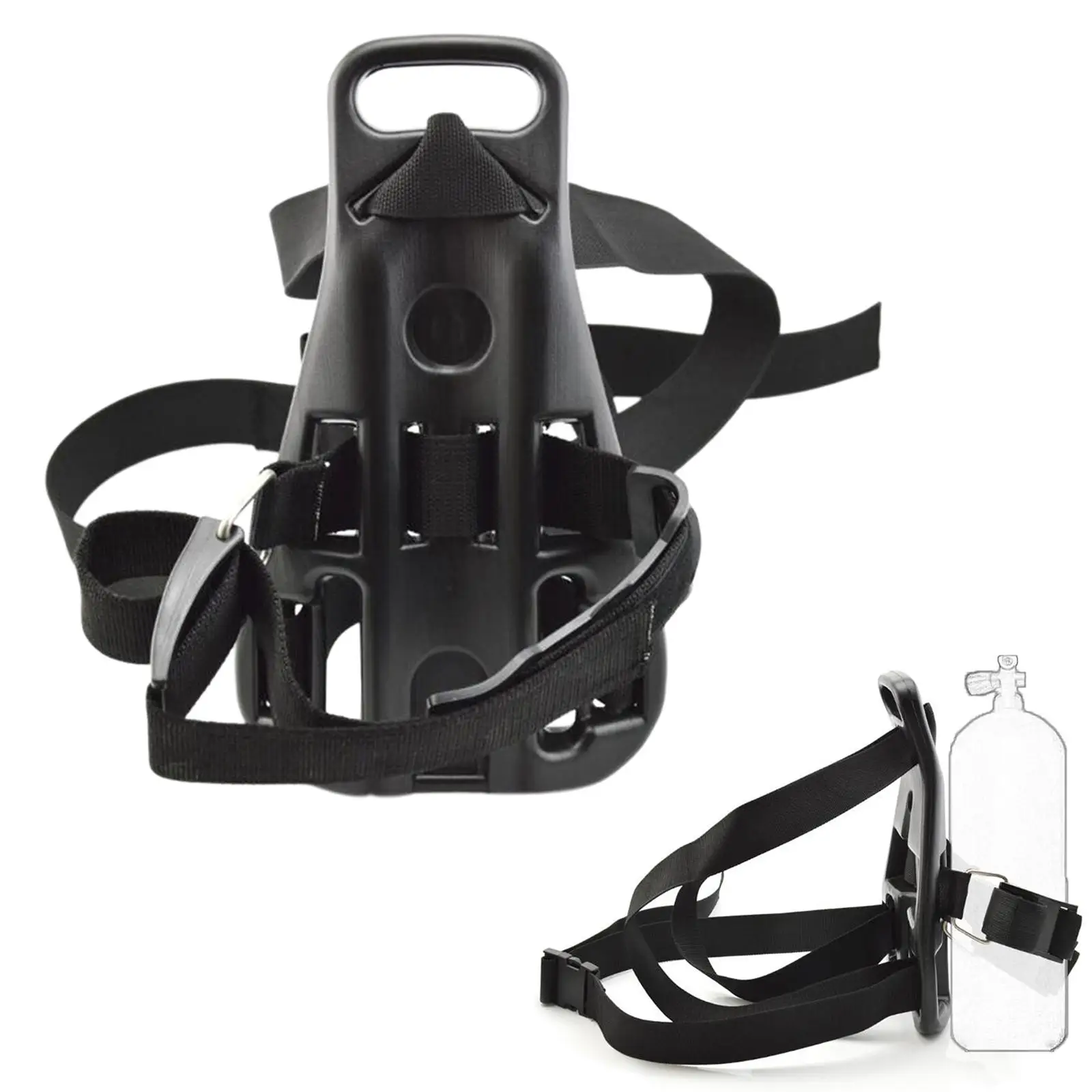 

Scuba Diving Tank Backpack Bracket Snorkeling Holder Rack Black 14x9inch
