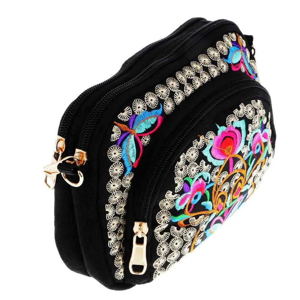 Vintage Ethnic Shoulder Bags Fashion Retro Embroidery Canvas Purse Messenger Pouch Embroidery Boho Travel Handbag Crossbody Bag