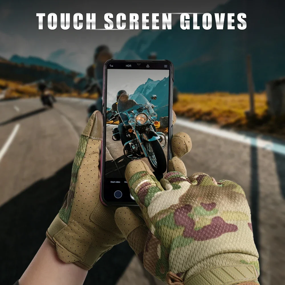 Camo Tactical Gloves Sports Working Combat Airsoft Bicycle Hiking Outdoor Cycling Shooting Paintball Hunting Full Finger Glove