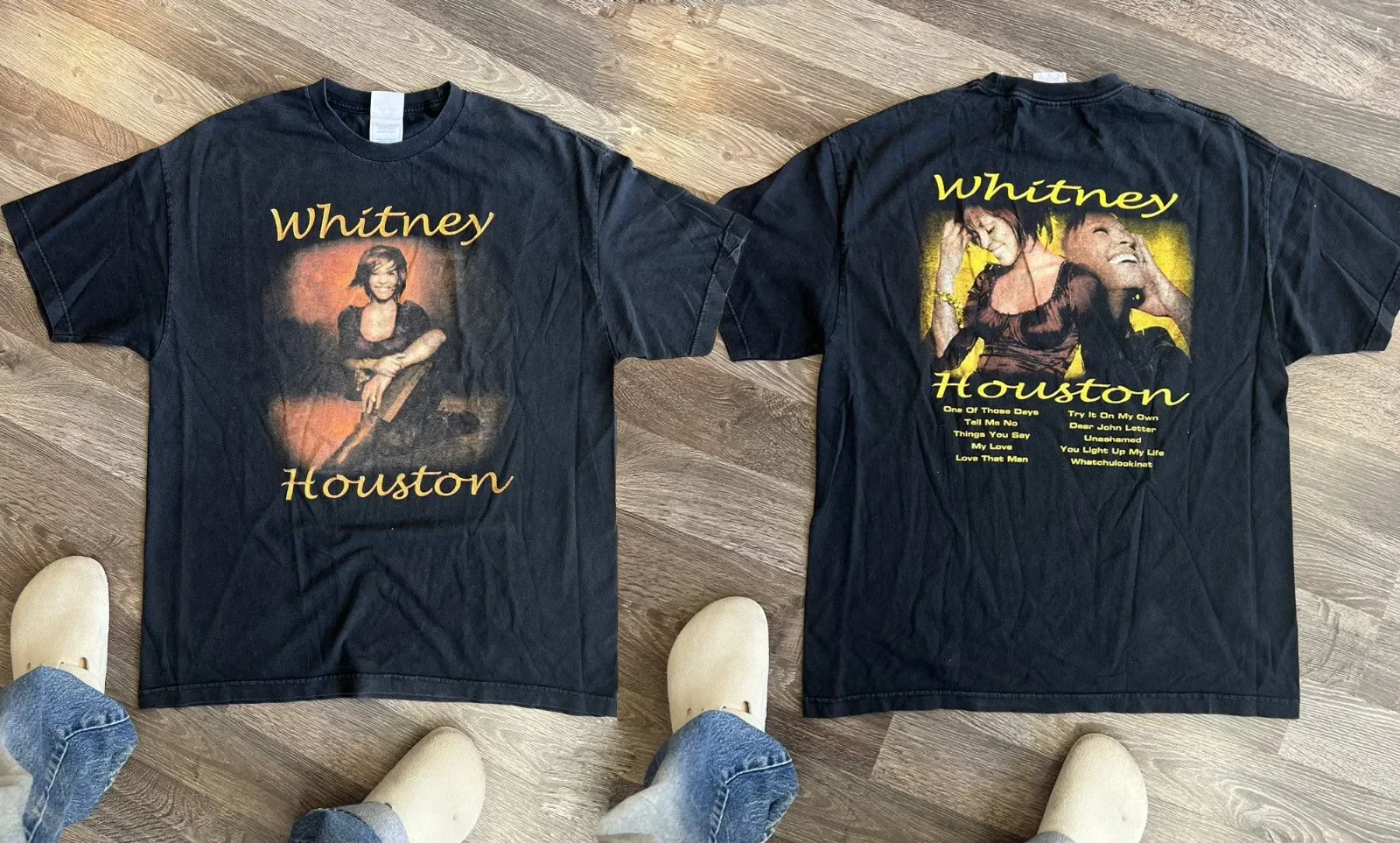 Vintage Whitney Houston rap tee shirt double sided