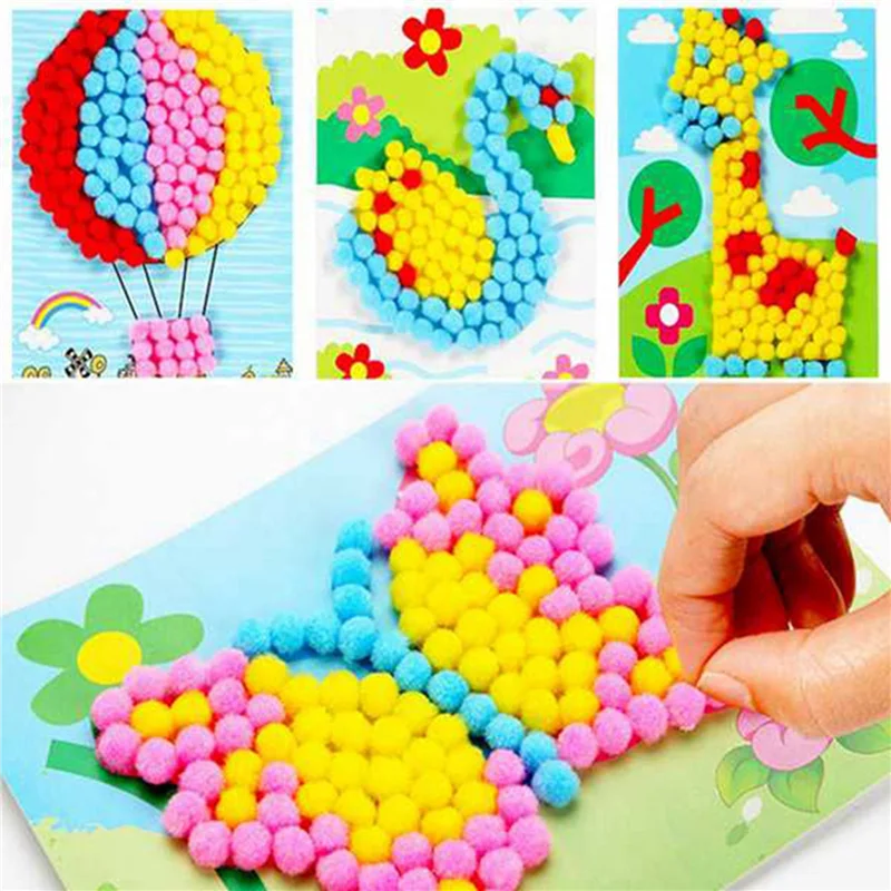 1000 Pcs 10Mm Soft Round  Pompoms Ball Mixed Color DIY Decoration Craft Making And Hobby Supplies