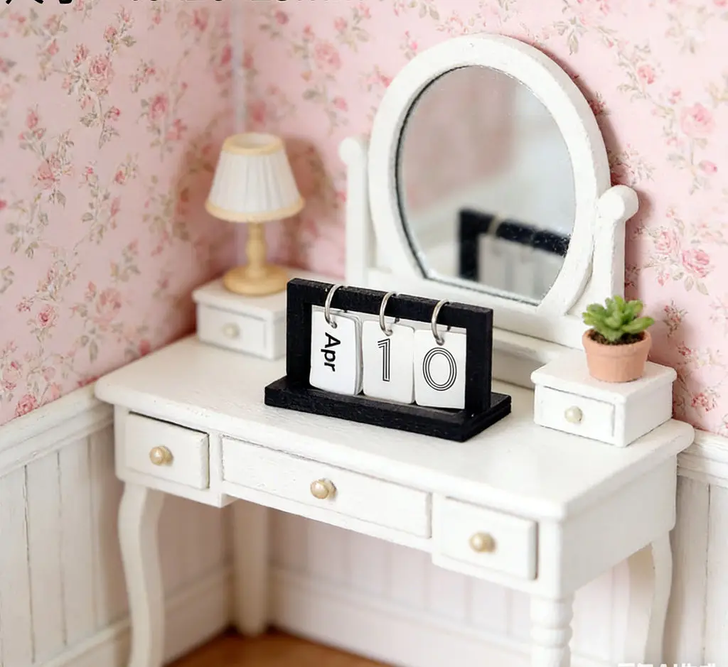 8pcsDollhouse 미니어처 플립 캘린더 - 1:12 스케일 OB11 블라이스 인형 액세서리 창의적인 방 모델 침실 거실 장식 선물