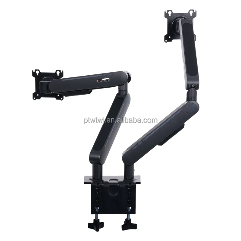 Ergonomic Spring Dual Arm Tilt Swivel Rotate VESA 75x75 100x100 Adjustable Desk Mount