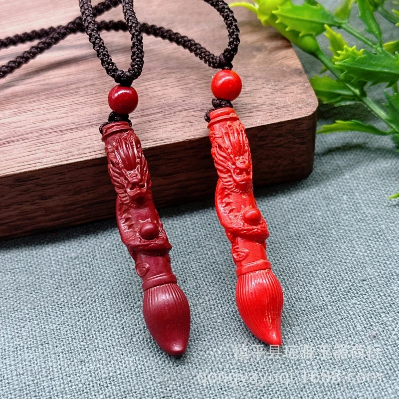 Raw Ore Cinnabar Pen Red Wenchang Tower Pendant High Content Purple Sand Generation