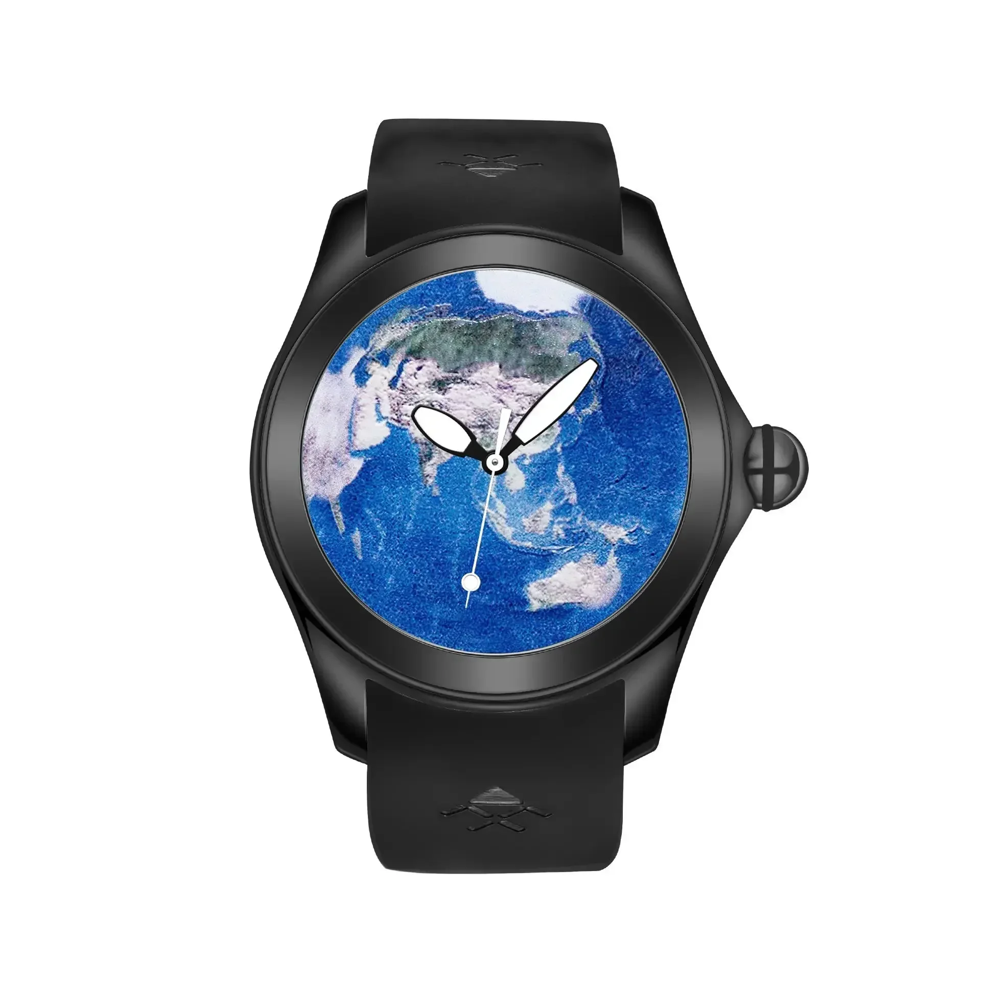 Nuevo reloj Blue Planet genuino, reloj mecánico completamente automático, relojes de moda para hombres, esfera grande con burbujas