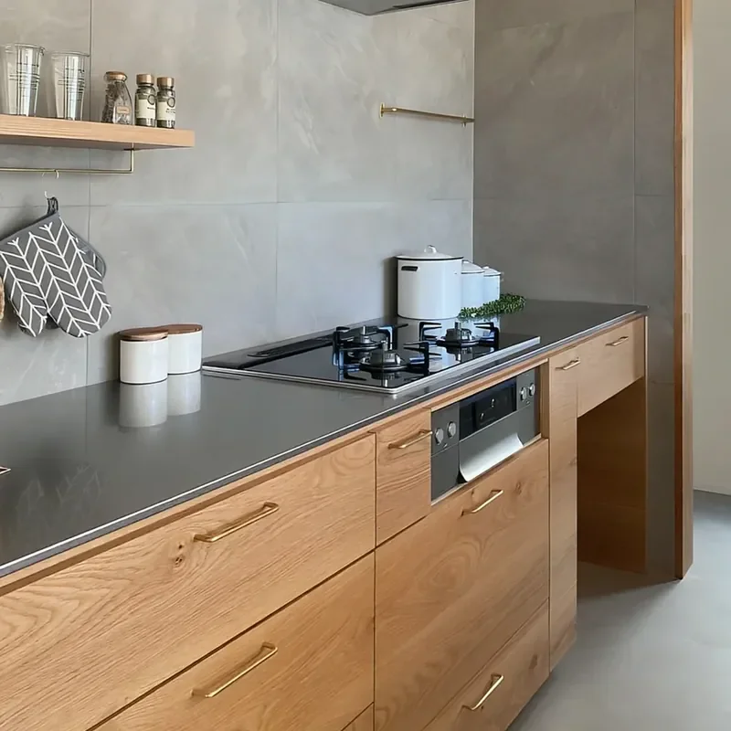 Integrated Stainless Steel Countertop Sink for 304 Scratch-Resistant Solid Cabinet Desktop and Island with Molding Processing