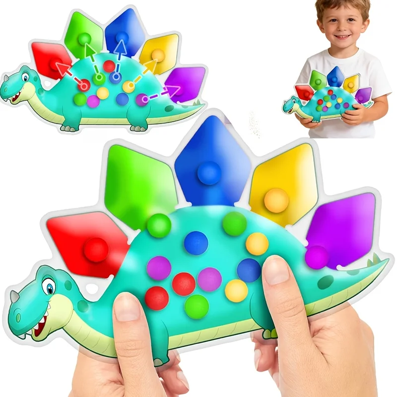 Montessori Dinosaur Color Sorting Sensory Toy Kid Educational Learning Teenager Decompression Gift Fine Motor Skills Development