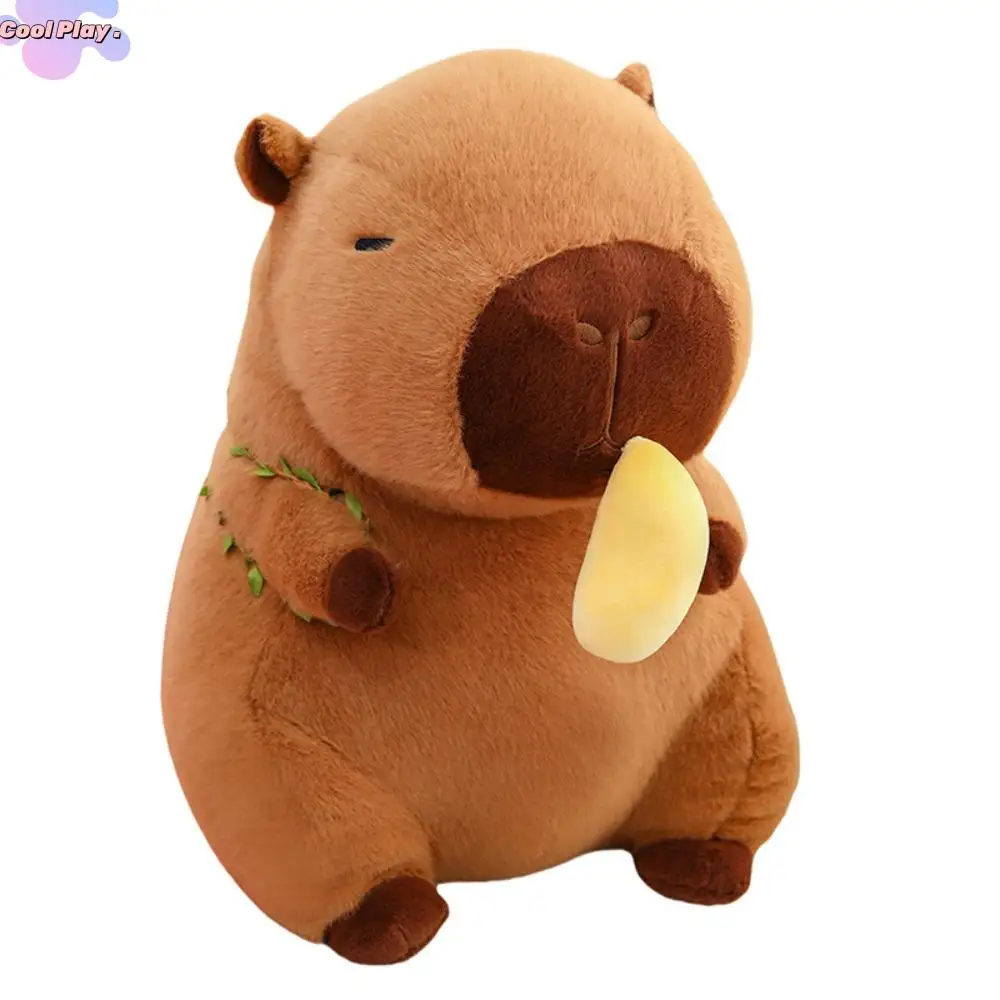 

Eating Durian Capybara Plush Doll Can Pull Fruit Backpack Simulation Capybara Ornaments Stuffed PP Cotton Stuffed Capybara Doll