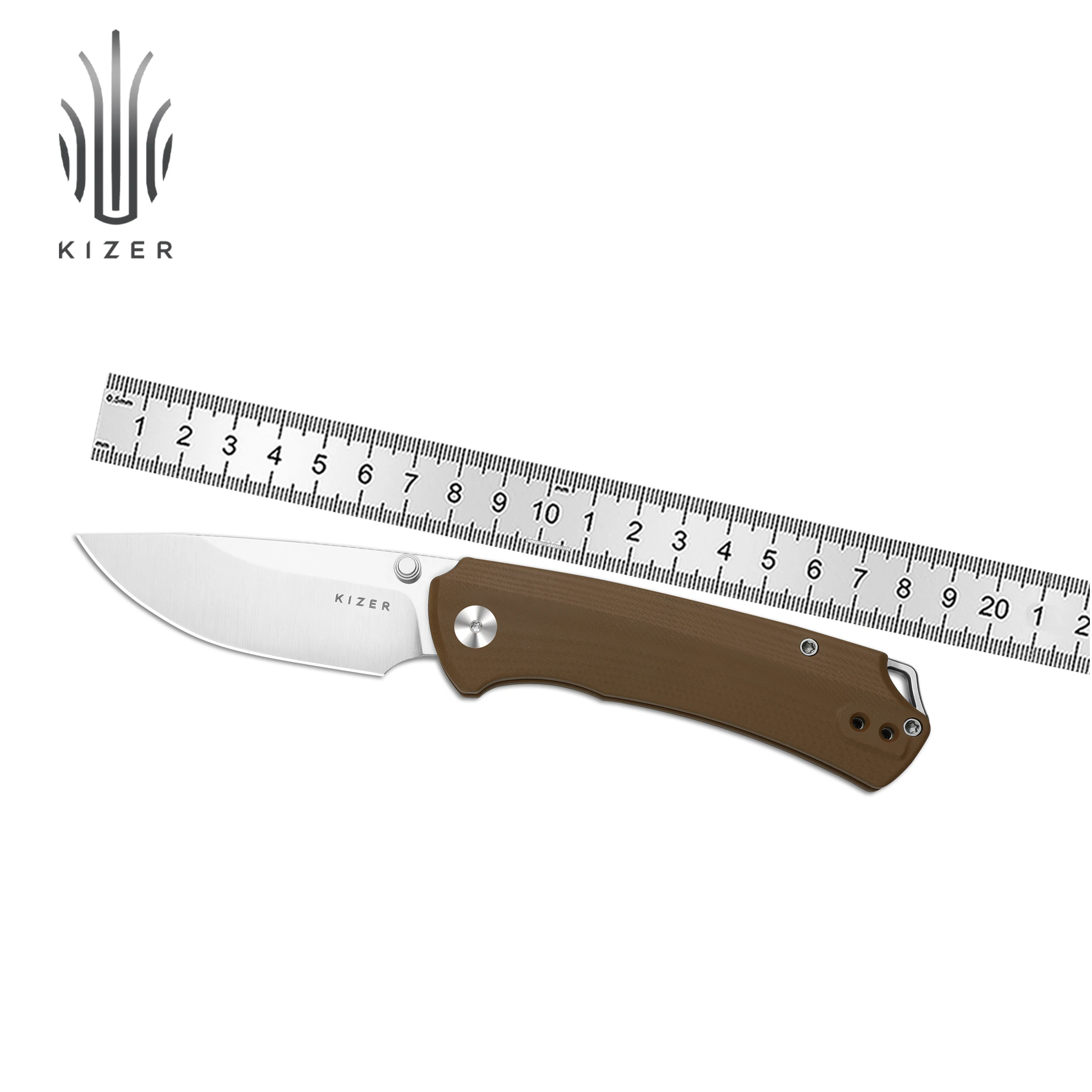 Kizer سكين للفرد T1 BD V3490.2BA1/V3490.2BA2 T1 CD V3490.2CA1/V3490.2CA2 Micarta/G10 مقبض مع سكاكين الجيب بشفرة Nitro-V #4