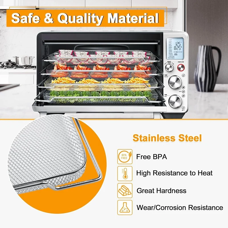 استبدال سلة القلي الهوائية لفرن Breville الذكي مقلاة الهواء Pro BOV900BSS، سلة شبكية BOV900 فرن القلي الهوائي الذكي، 3 قطع متينة