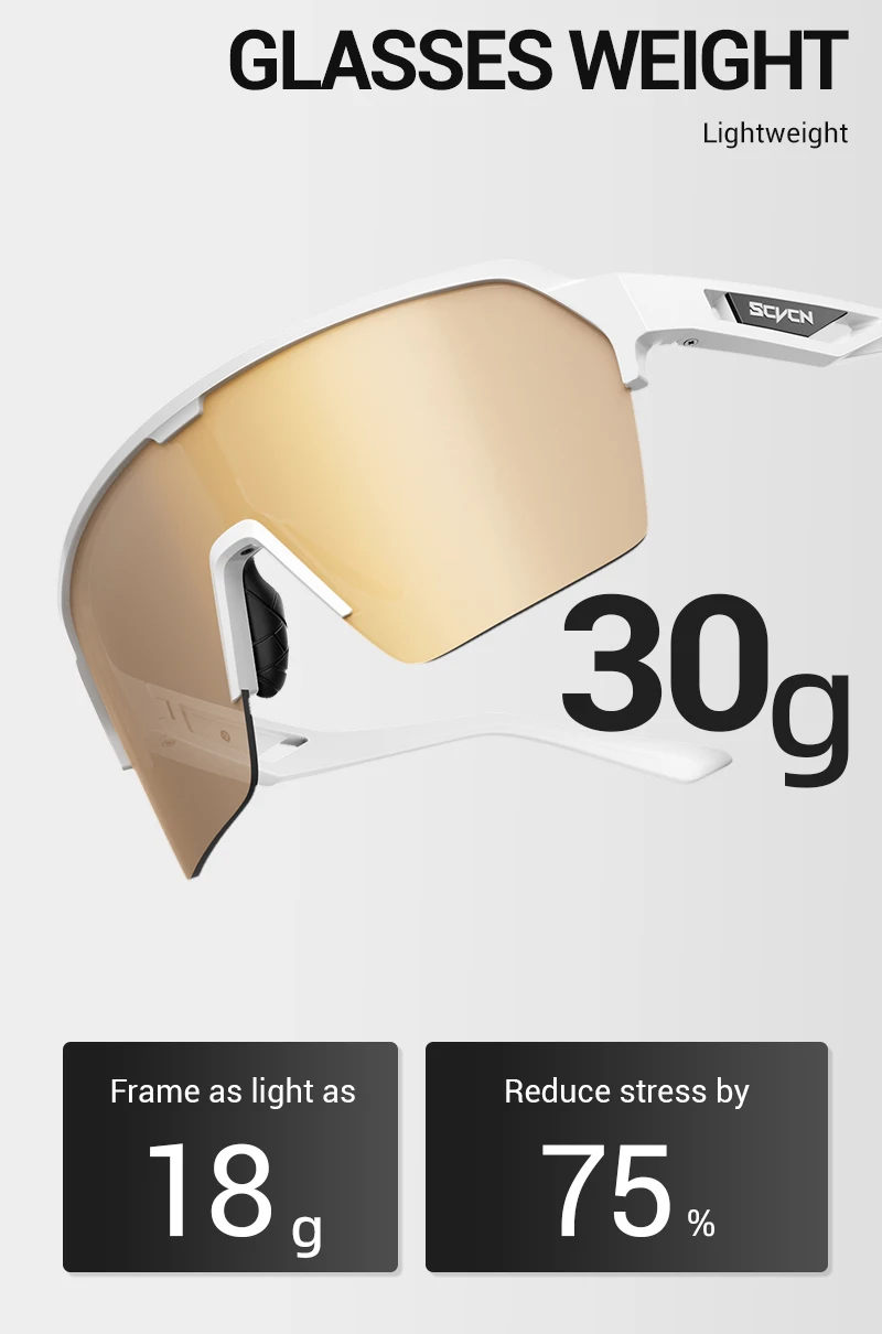 SCVCN Fahrradbrille, photochrome Sonnenbrille für Herren, Outdoor-Sportbrille, UV400-Schutzbrille, MTB-Fahrradbrille, Fahrradbrille für Damen – Detail 8