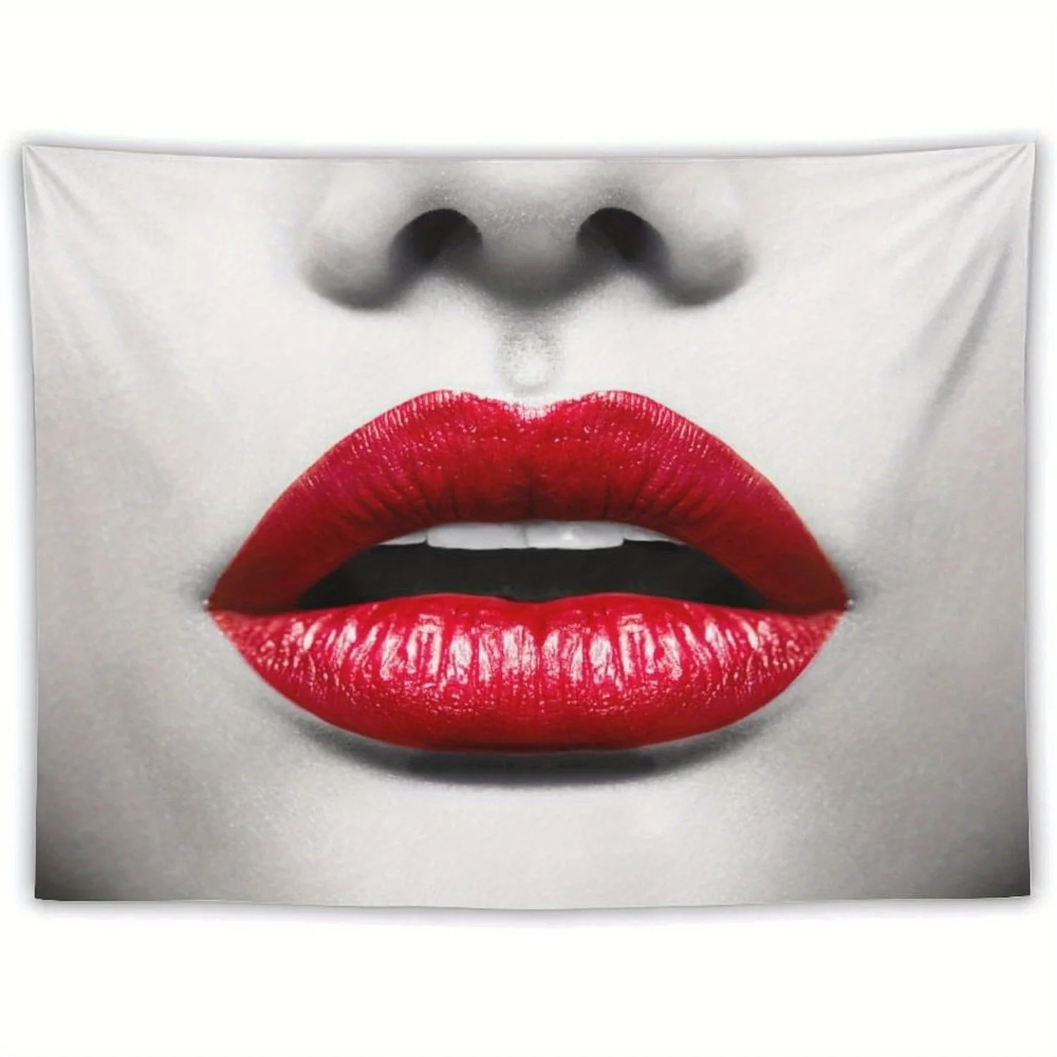 Bright red lip design Digital printing polyester wall tapestry suitable for use in living rooms bedrooms offices bars party