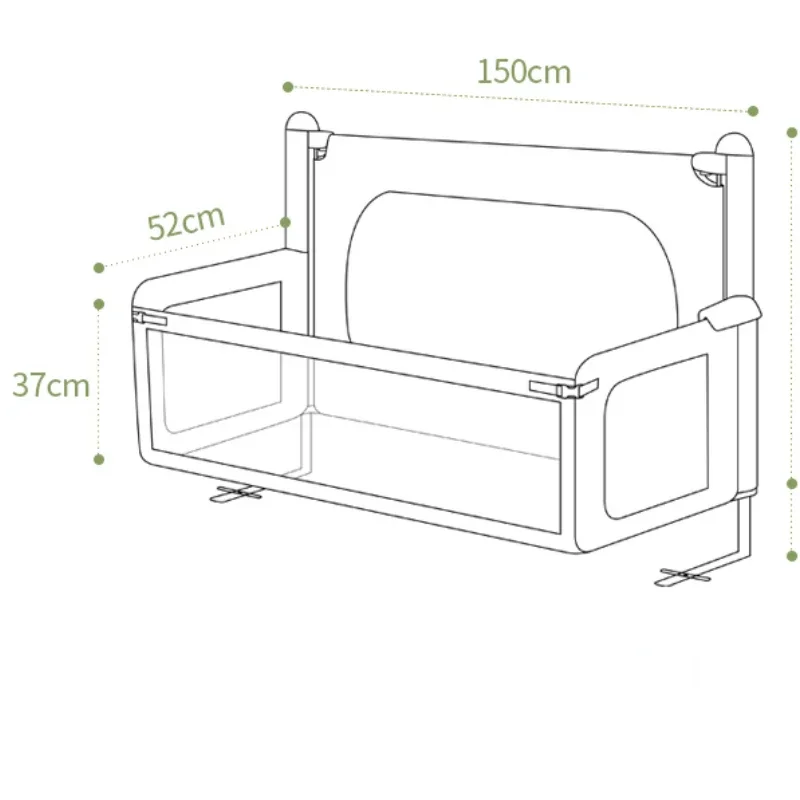 See-Through Mesh Bed for Newborns – Anti-Pressure Sleeping Babynest, Safety Bed Guardrail, Bed-in-Bed Baby Nest