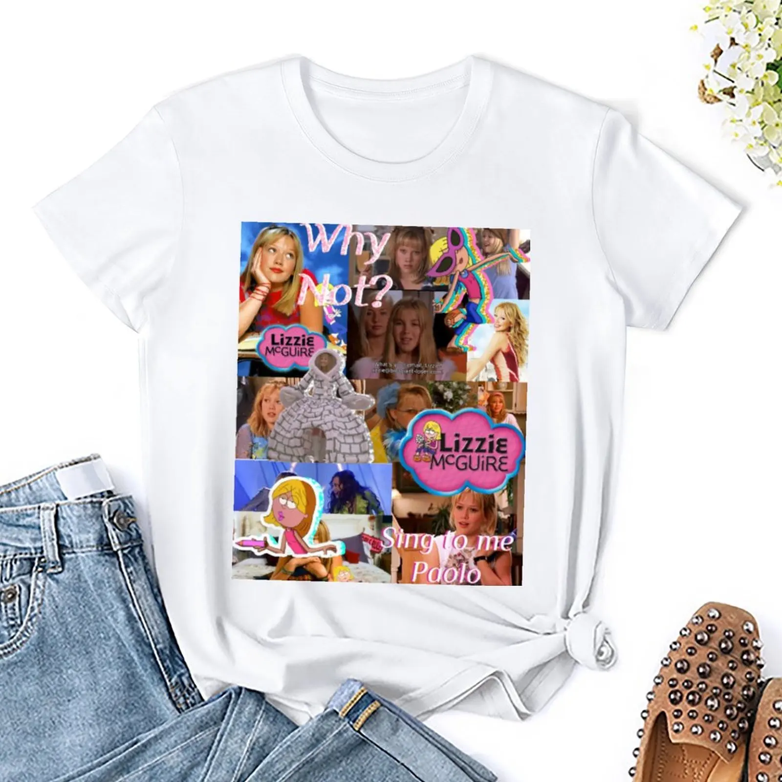 Lizzie McGuire Collage T-shirt tops funny Female clothing clothes for Women