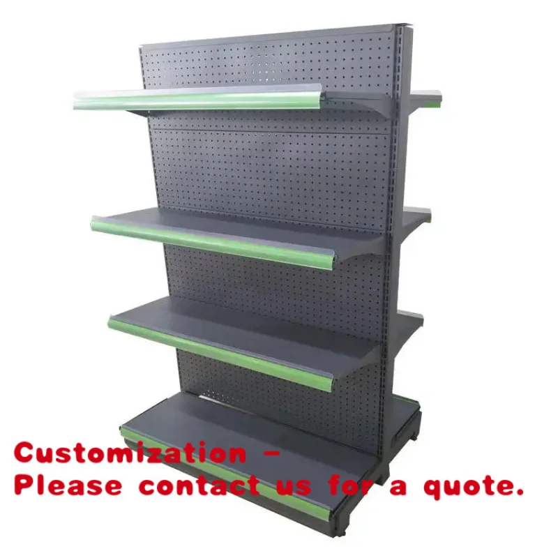 

custom.Factory Supermarket Gondola Display Rack Adjustable Double Side Retail Store Shelves Light Duty Metal Economica