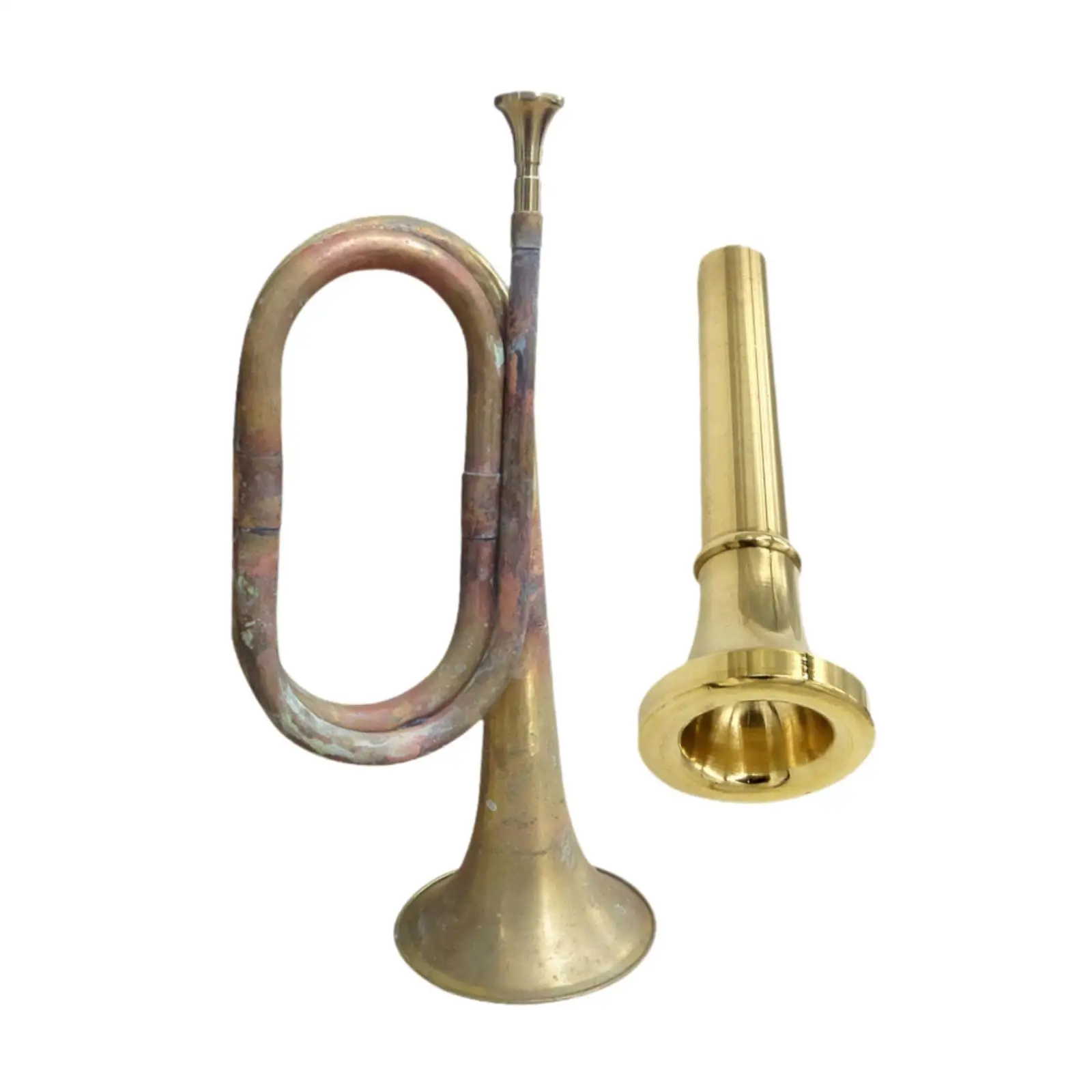 Cavalry Trumpet Scouting Trumpet Music Instrument Professional Mini Brass Instrument Blowing Bugle for School Band Students