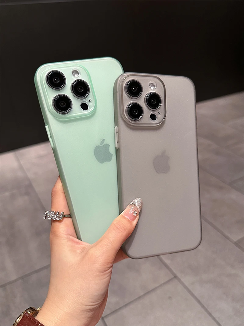 0.3mm Ultra Thin Matte Silicone Soft Case For iPhone 16 15 14 13 12 11 Pro Max Plus Mini Candy Color Transparent Cover Luxury