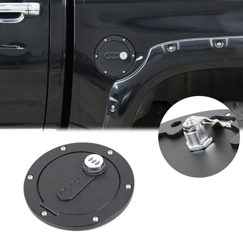 Password Lock Fuel Filler Door Cover Aluminium Alloy Fuel Tank Protect Anti Theft Fuel Tank Cover For Toyota Tundra XK50 07-2021