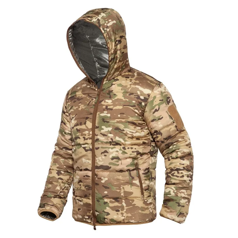 Parka cálida de camuflaje táctico militar para hombre, chaqueta impermeable a prueba de viento, resistente al desgaste, abrigo de caza para deportes