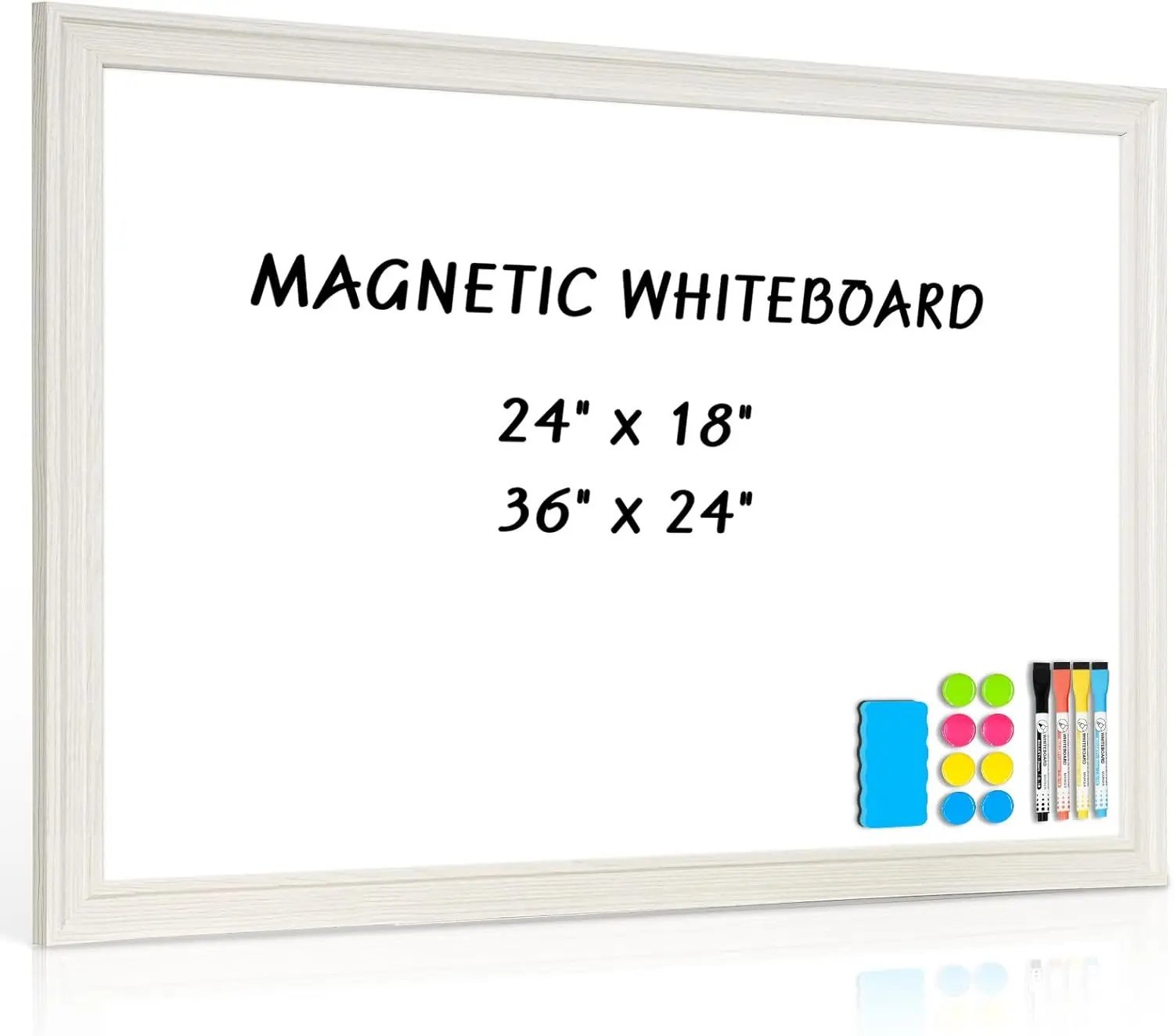 

Магнитная доска для сухого стирания 24x18 дюймов с винтажной деревянной рамкой для дома, офиса, школы, общежития