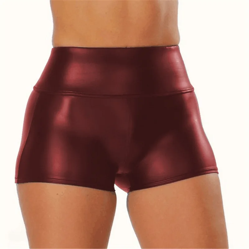 Calças de Couro Pretas Sexy e Ajustadas, orts Curtos para Mulheres, Levmento de Bumbum, Roupas de Noite, Calças Retas C...