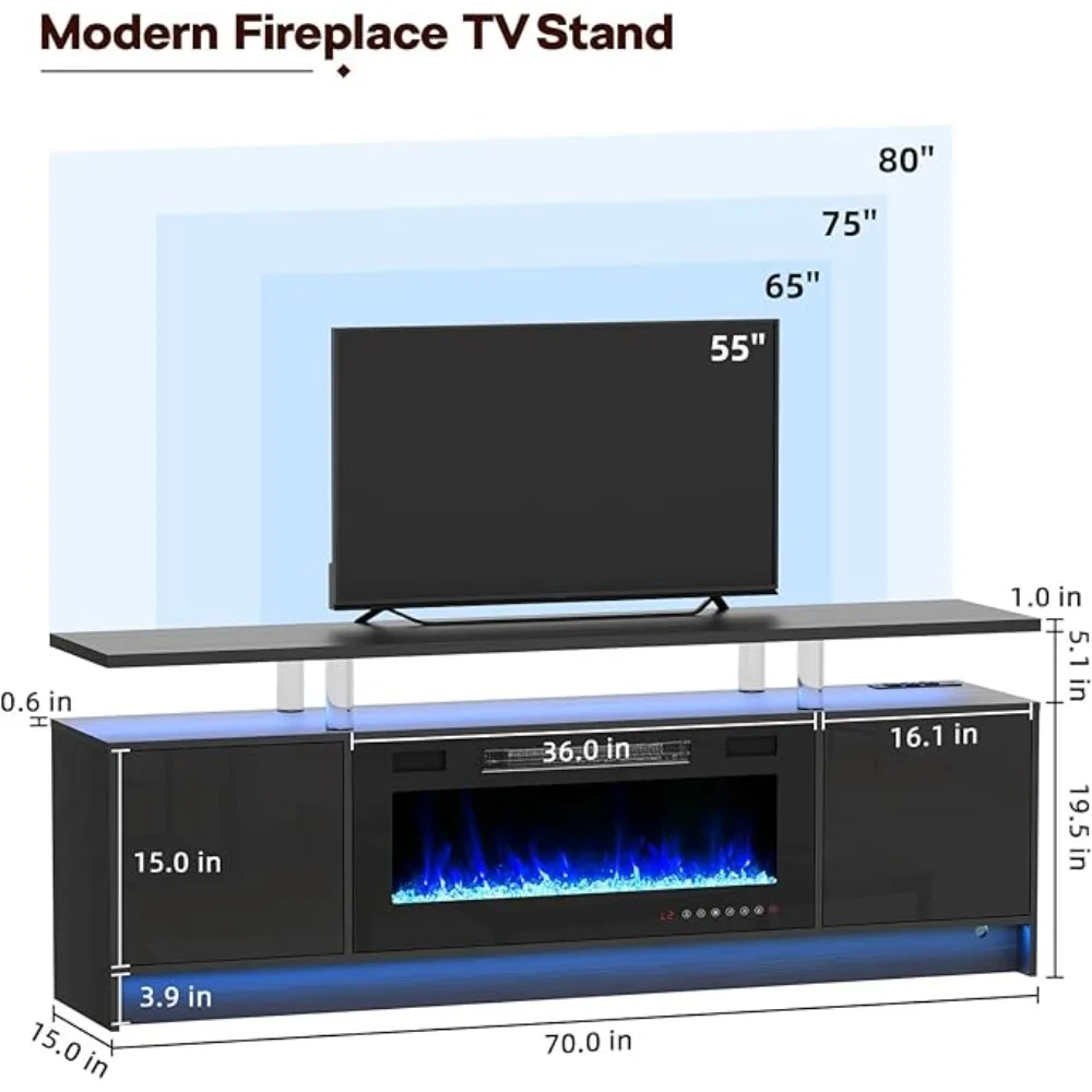 Fireplace TV Stand with 23