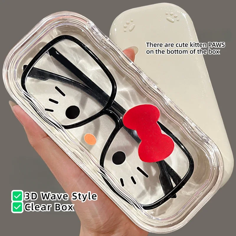 Cute Sanrio Hello Kitty Glasses Storage Box Anime Kawaii Anime Pochacco Cartoon Girls Sweet Sunglasses Protective Case Gifts image 2