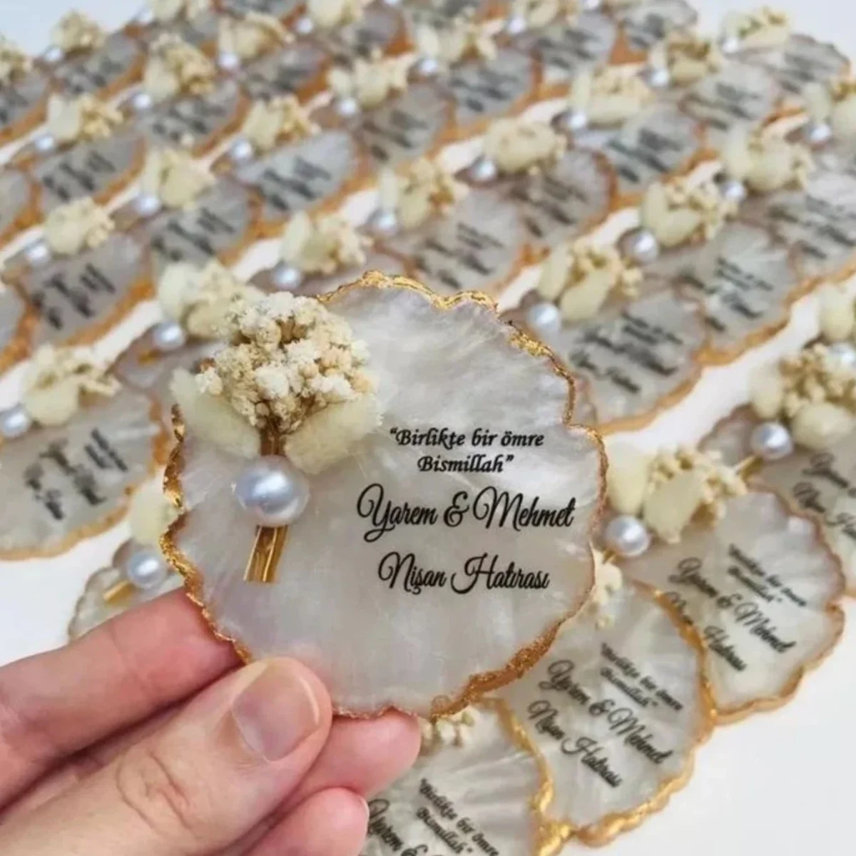 

10 шт. персонализированный магнит, эпоксидный магнит, подарок на помолвку, сувениры для свадебного душа, магнит из сушеных цветов для гостей, свадебные подарки