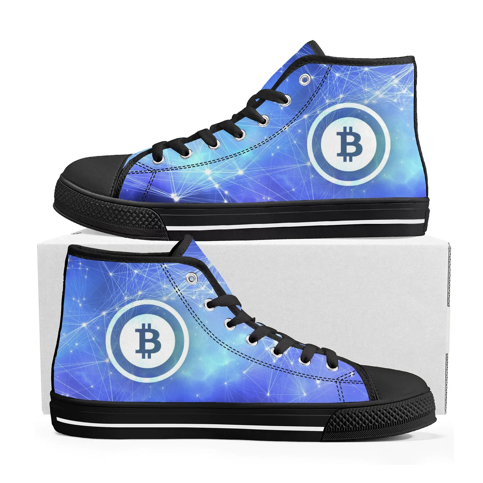 

Bitcoin Cryptocurrency Miner BTC Coin High Top Sneakers Mens Womens Teenager Canvas Sneaker Casual Couple Shoes Custom Shoe