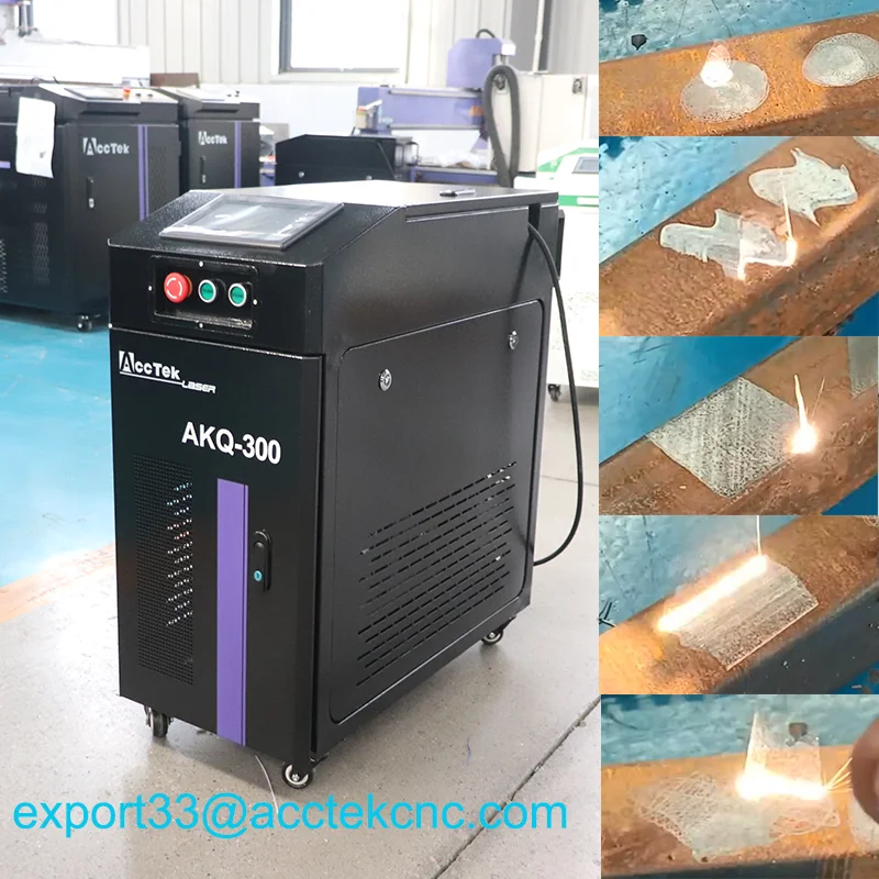 Laserowa farba antykorozyjna do czyszczenia drewna i metalu Laserowe maszyny czyszczące Środek do usuwania rdzy 300W 500W 1000W Ręczny środek do usuwania rdzy