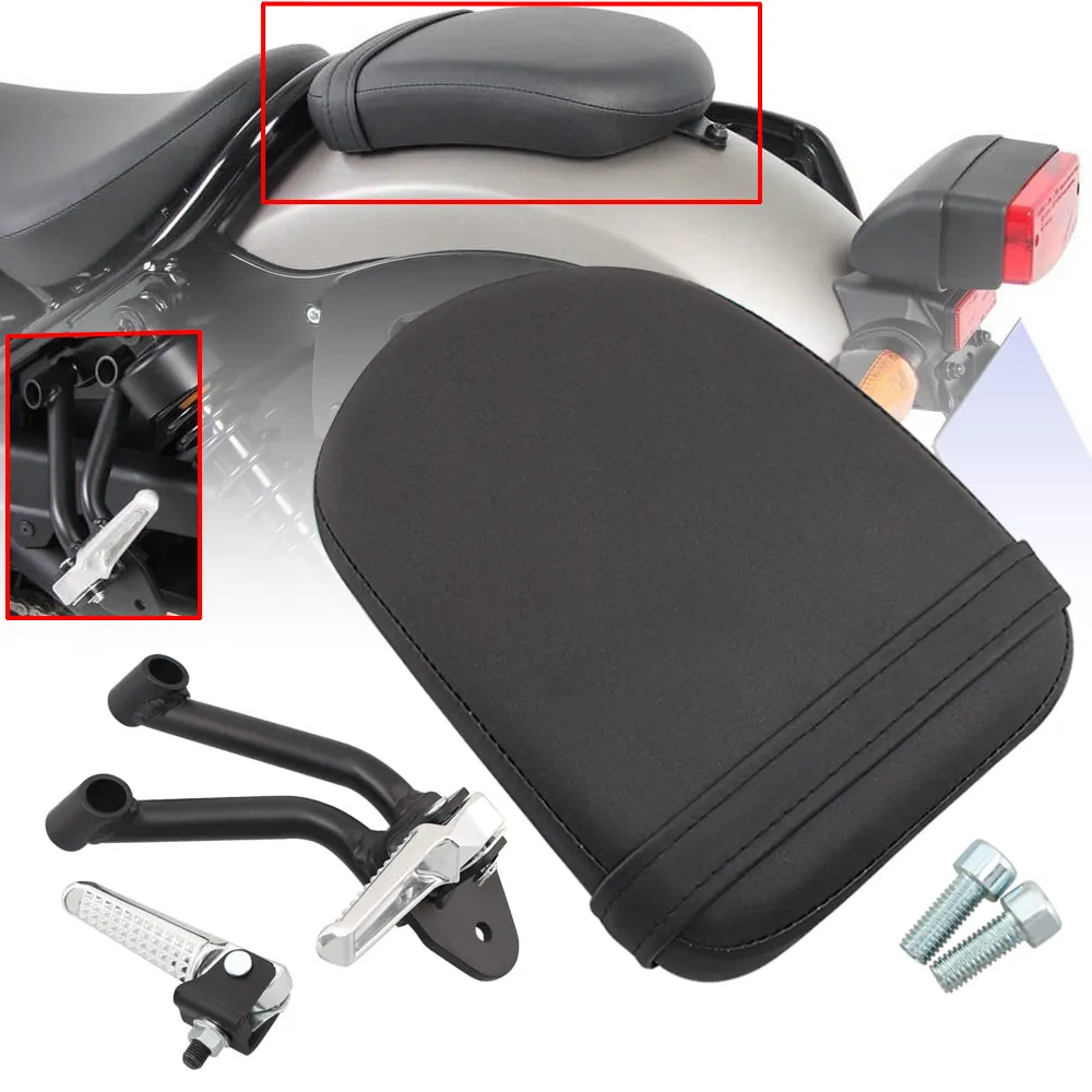 

Motorcycle Accessories Rear Passenger Bracket + Footrest Foot Pegs + Rear Seat For Honda Rebel CMX 300 500 2017-2018