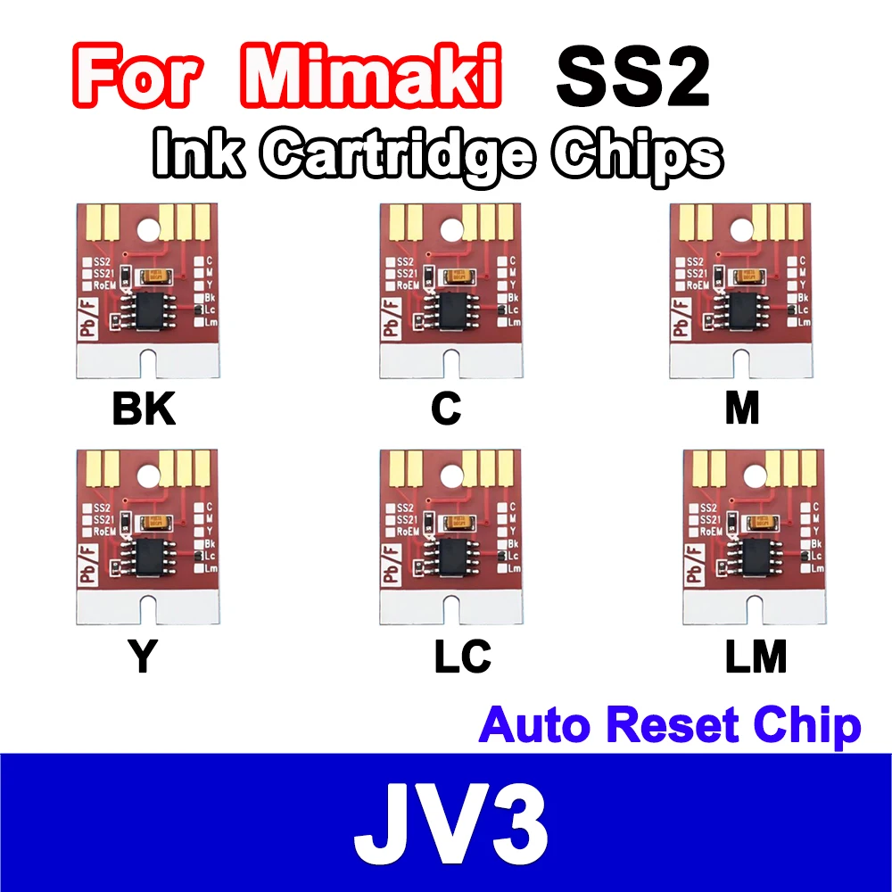 6 Colors Mimaki SS2 Ink Cartridge Auto Reset Chip for Mimaki JV3 Permanent Chip
