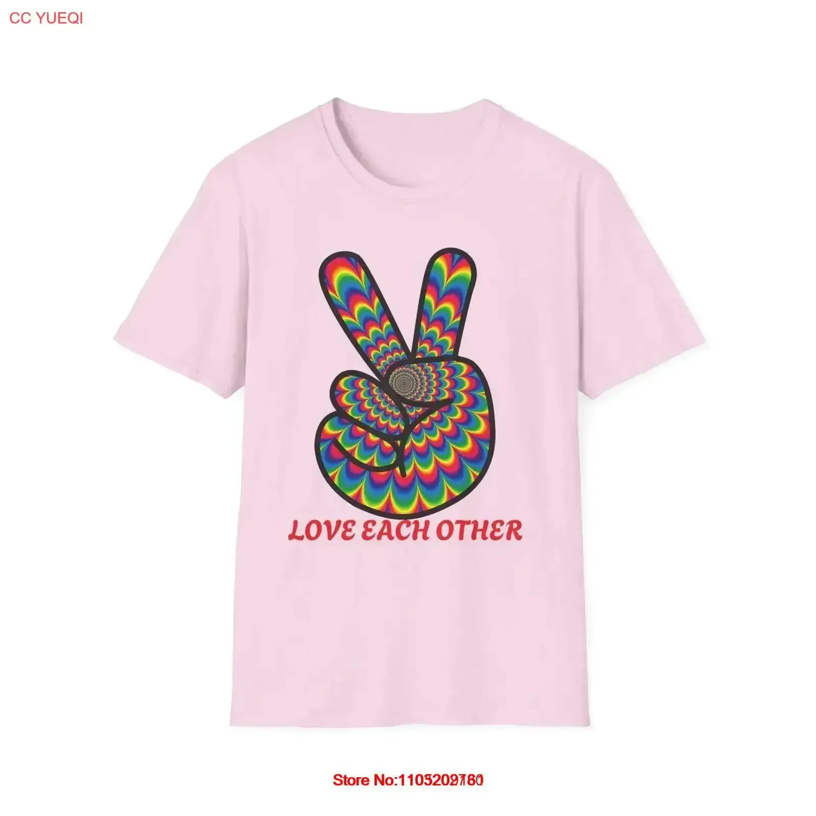 

Love Each Other Peace Sign Softstyle T Shirt vintage Washed Versatile Top For Everyday Wear streetwear Stretched Breathable