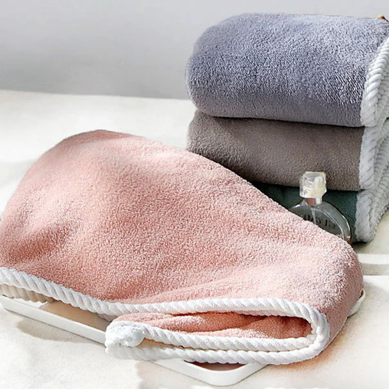 1/3Pcs Thickened Double Layer Hair Drying Cap Wipe Hair Absorbent Water Quick Drying Towel Soft Coral Velvet Towel Gifts