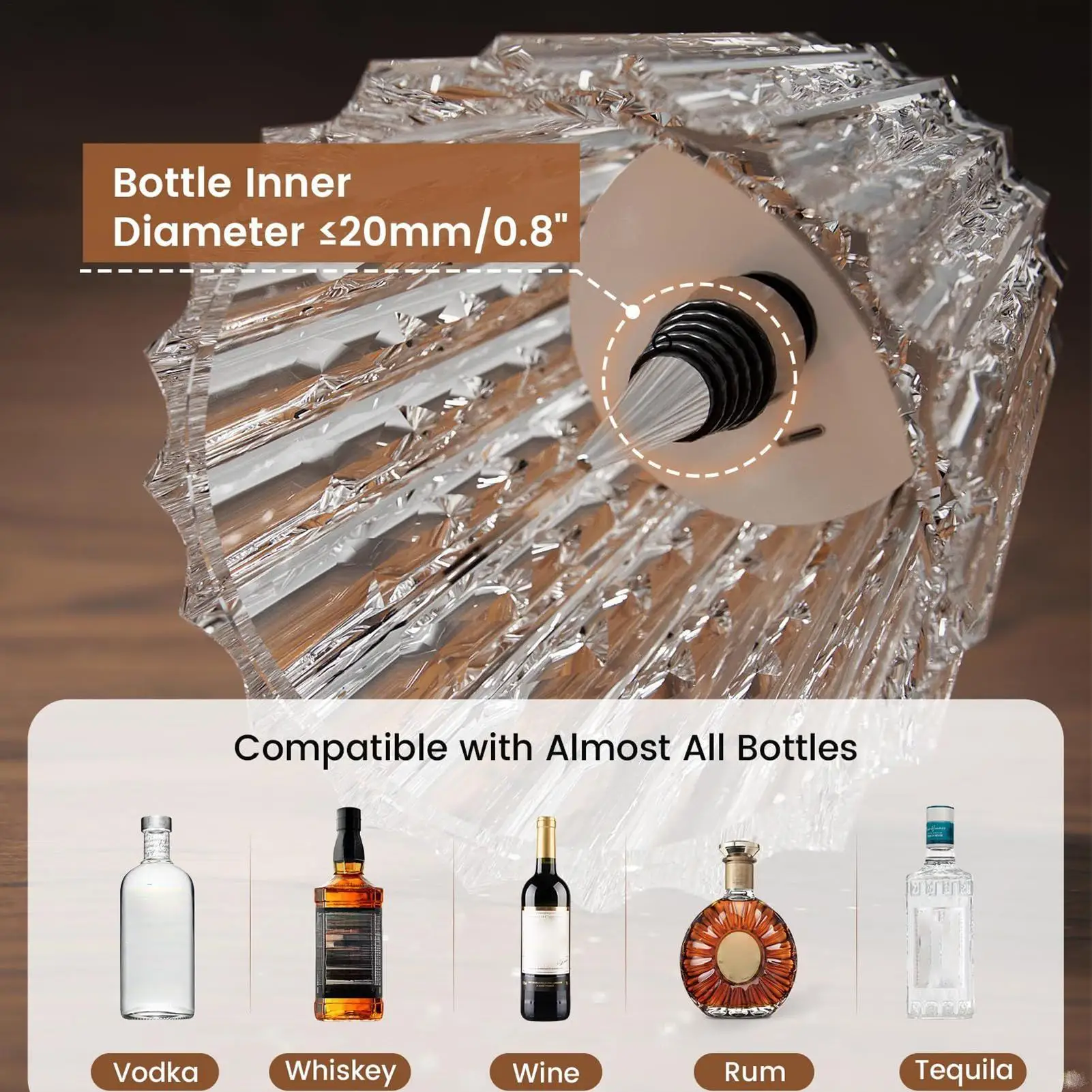 3 Color Wireless Bottle Lamp Touch Dimming Cordless Lampshade Rechargeable Wine Bottle Lights for Bedroom Living Room Kitchen