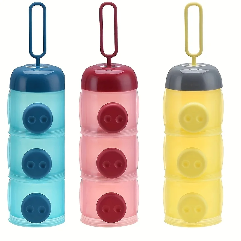 

Мультяшный портативный контейнер для хранения детского питания, 3-слойный контейнер для хранения закусок с формулой