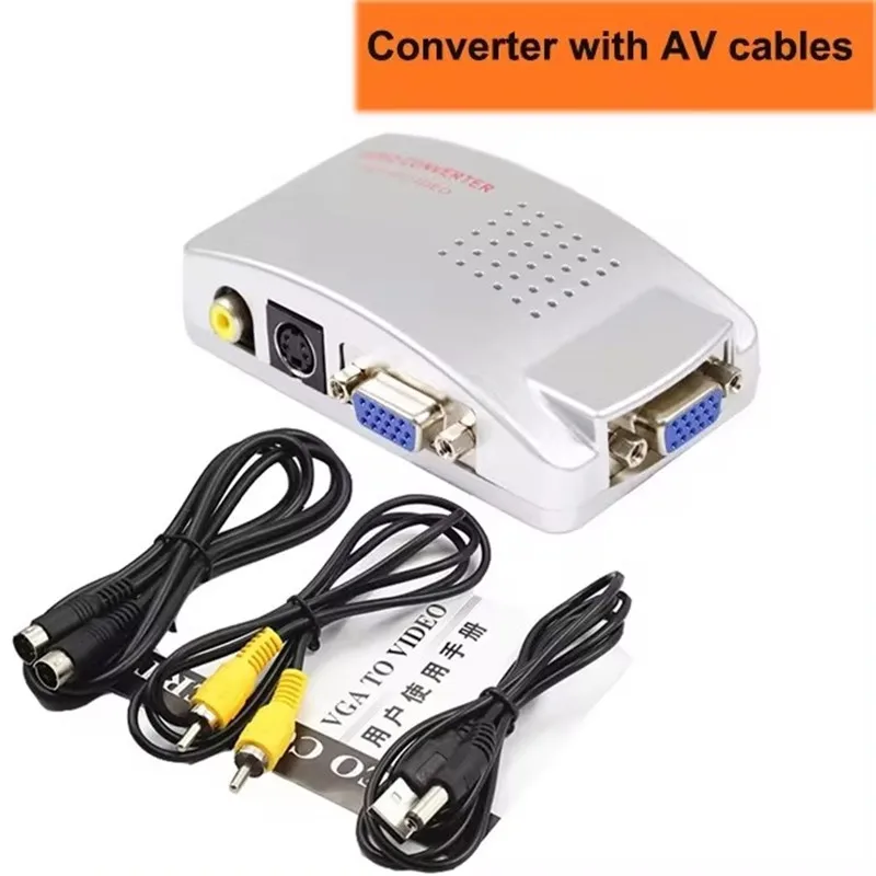 VGA to RCA converter PC VGA to AV RCA S-video Signal Adapter Converter Video Switch splitter Box