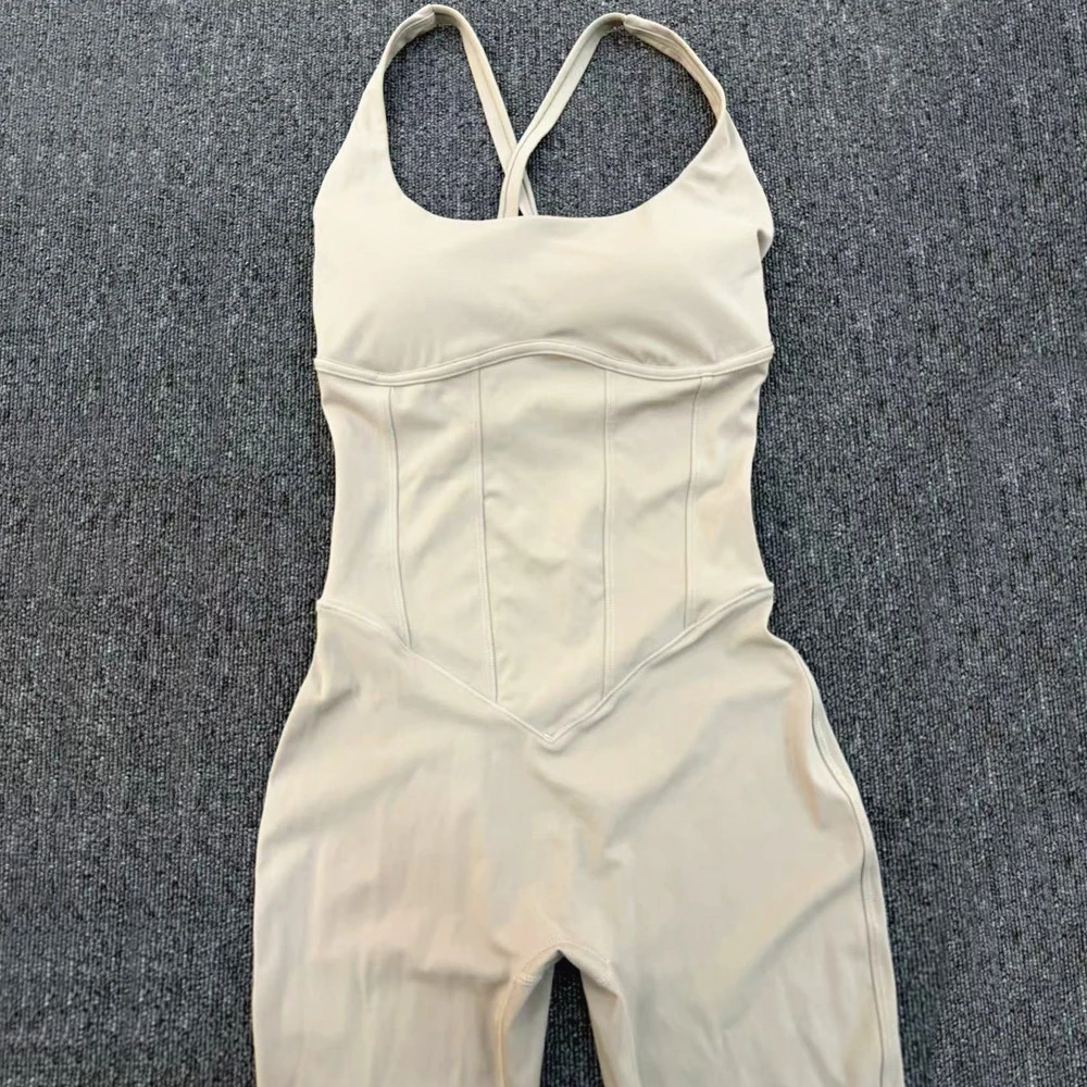 Adjustable Back Fitnes Women Bodysuits Corset Yoga Set Push Up Gym One Piece Jumpsuit Workout Jumpsuit Female Active Wear XP274