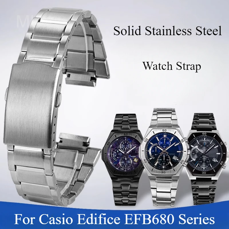 

High Quality Watchband for Casio Edifice EFB680 Steel Watch Band Convex Interface Design Professional Business Wear Design 14x26