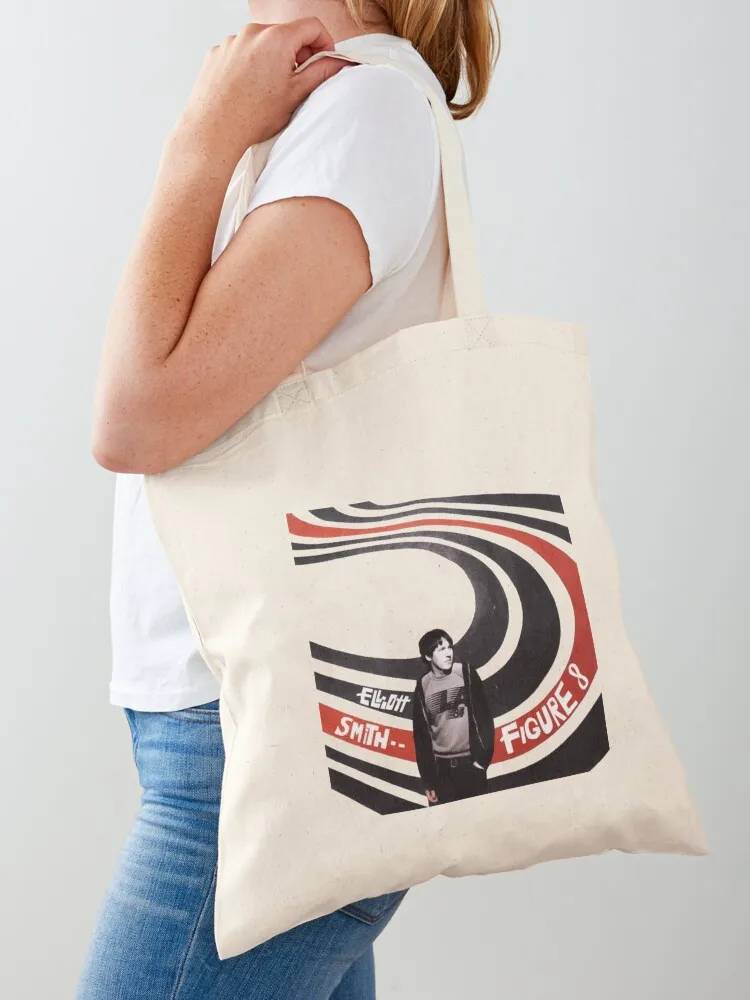 Elliott smith figura 8 sacola sacola de lona masculina bolsa feminina reutilizável sacos de compras lona tote