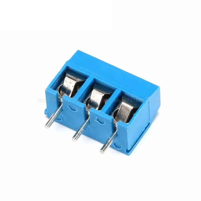 10PCS KF301 2Pin 3Pin 10A 300V Pitch 5.0mm Screw Wire Terminal Block Straight Pin Spliceable Plug-in PCB Cable Connector Blue