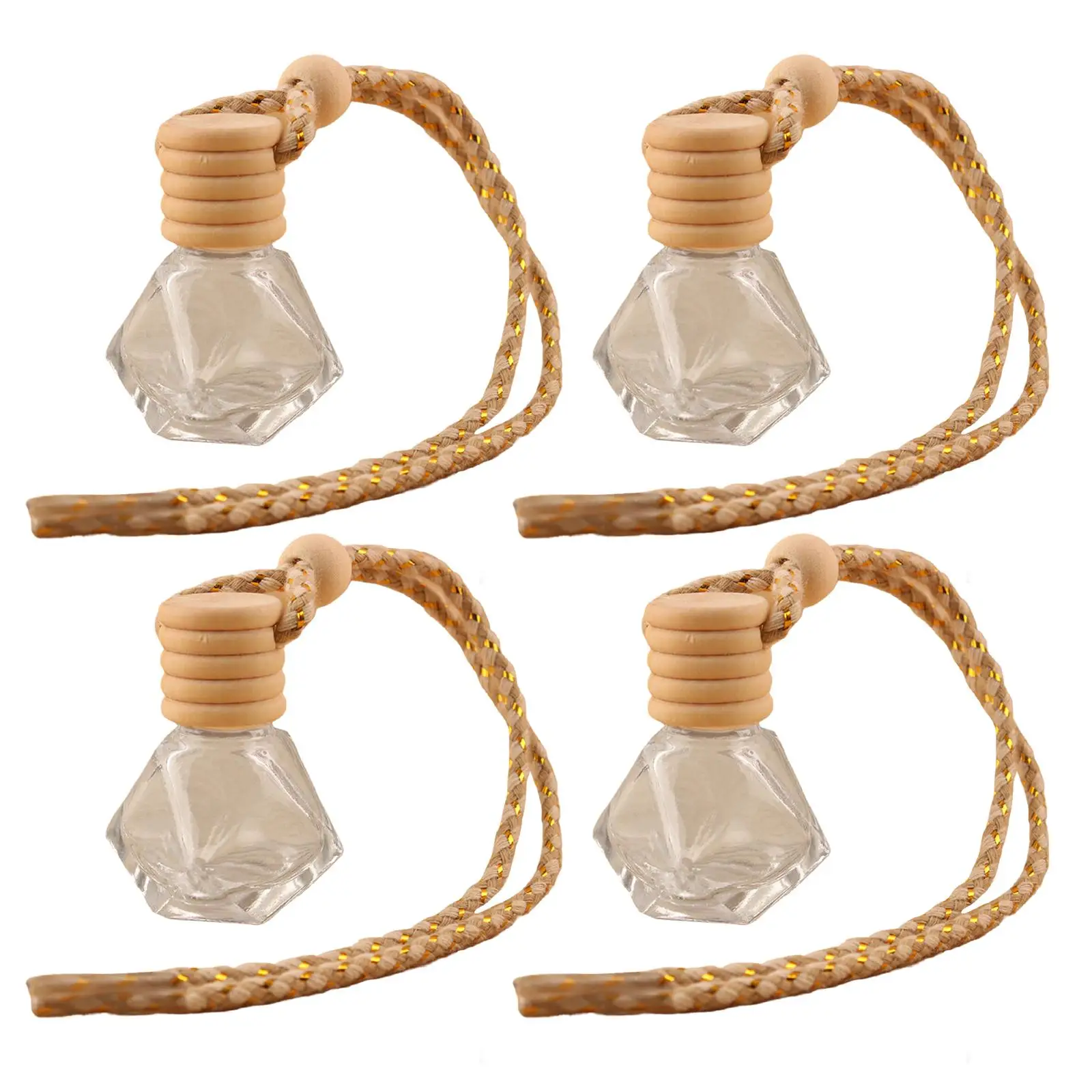 2-4pack Portable Empty Glass Perfume Bottles Reusable Car Hanging Diffuser