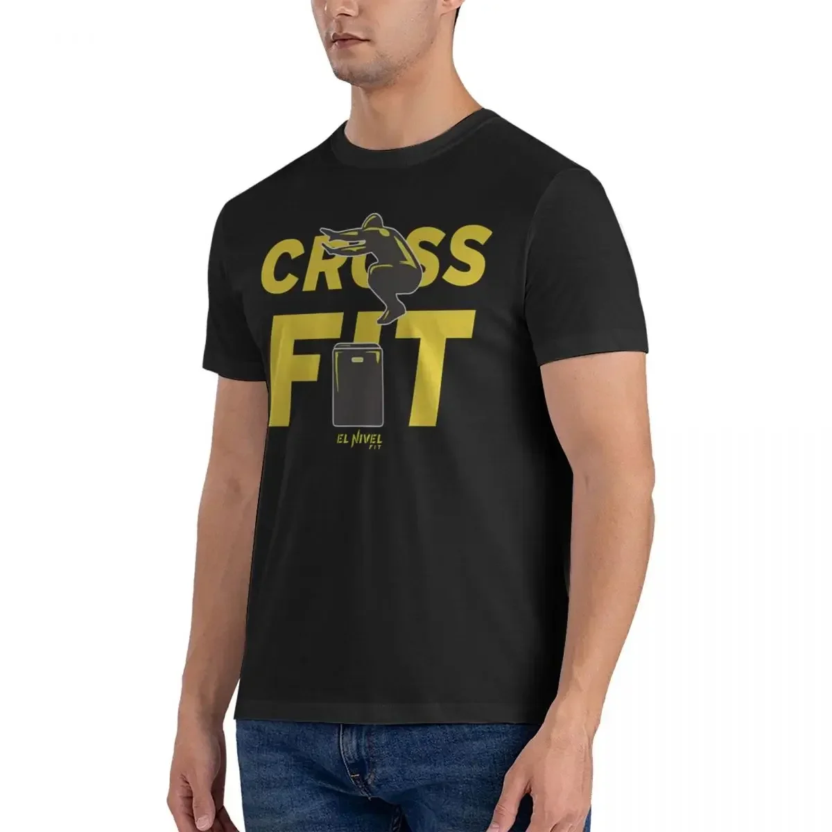 Men's Jumps T Shirts Crossfit 100% Cotton Clothes Amazing Short Sleeve Round Neck Tees Summer T-Shirts