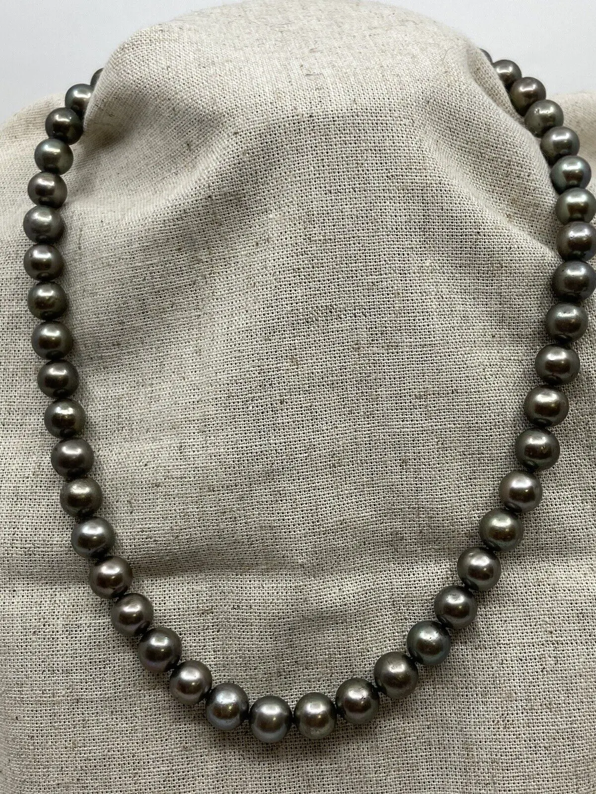 hot A large amount of natural authentic black perfect circles AAAA 10-11mm Black Tahitian Pearl Necklace18 