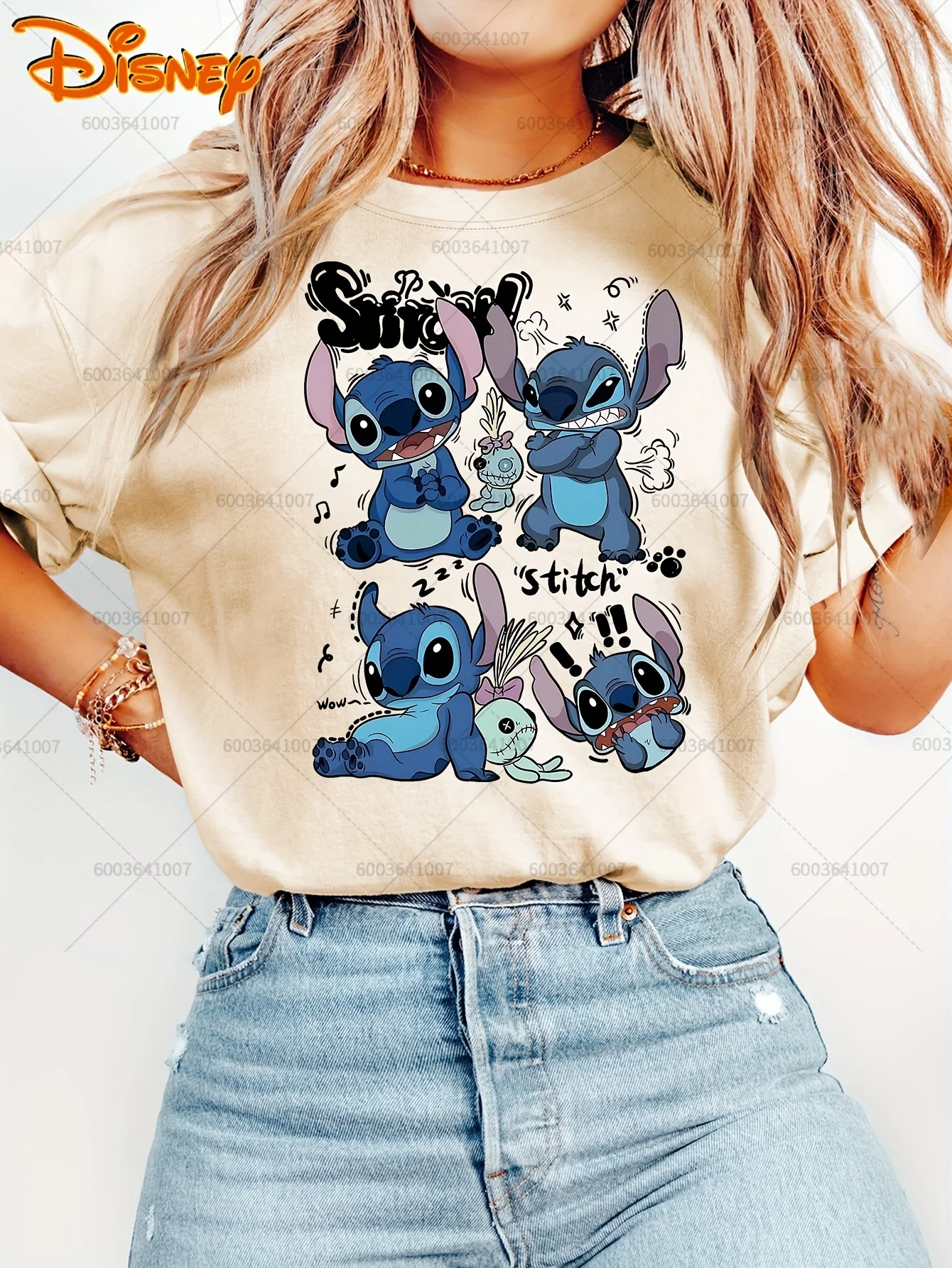 ديزني لطيف غاضب ساحة ستار غرزة تي شيرت خمر النساء الرجال القطن المحملة للجنسين قصيرة الأكمام المتضخم زوجين علوي عادية س الرقبة #1