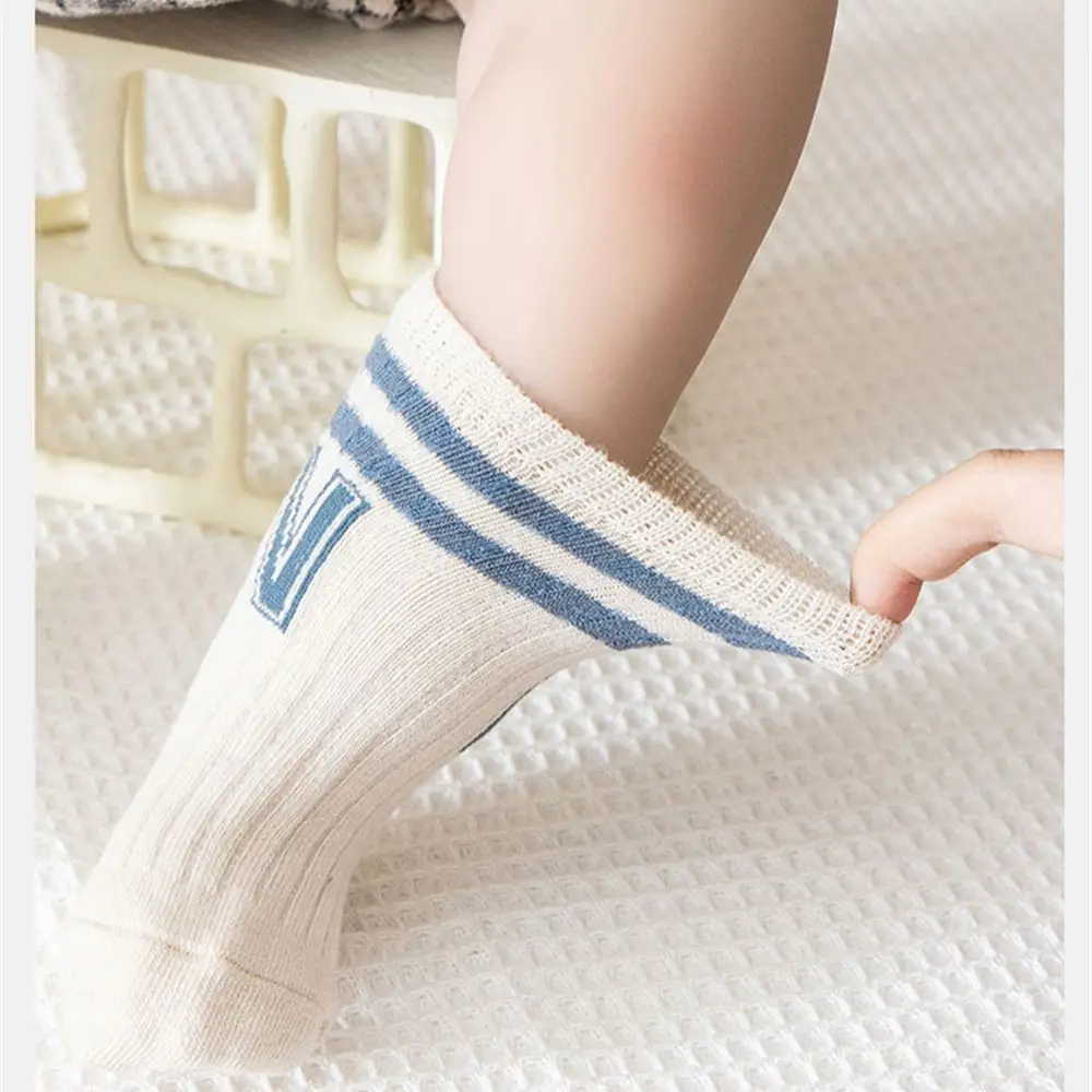 3Pair/Lot Baby Socks Knit Soft Letter Socks Baby Middle Tube Stockings Long Socks for Infant Toddler Boys Baby Girl Accessories